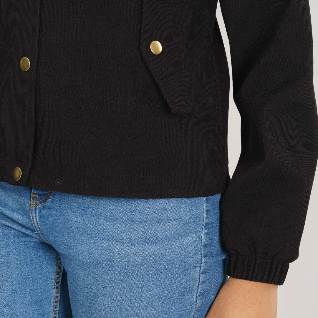 Womens Black Windbreaker