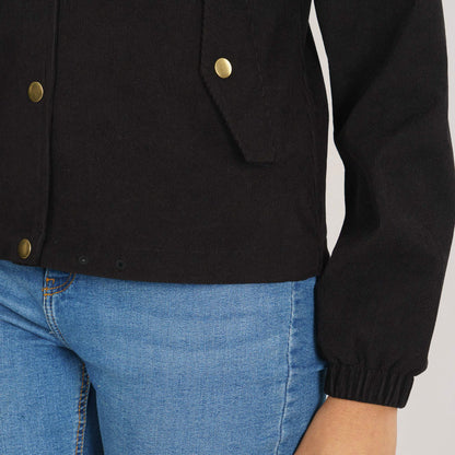 Womens Black Windbreaker