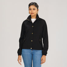 Load image into Gallery viewer, Womens Black Windbreaker
