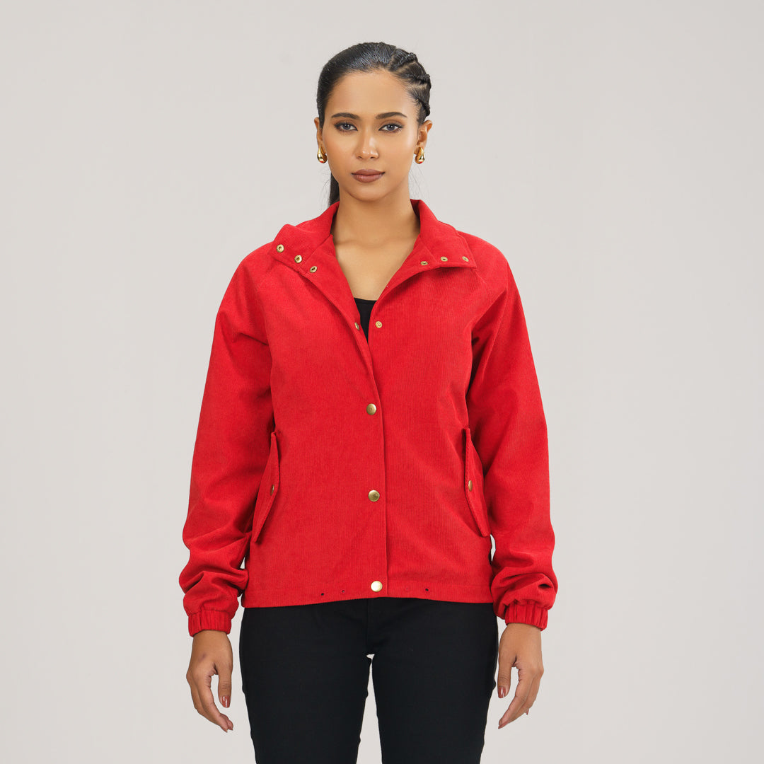 Womens Red Windbreaker