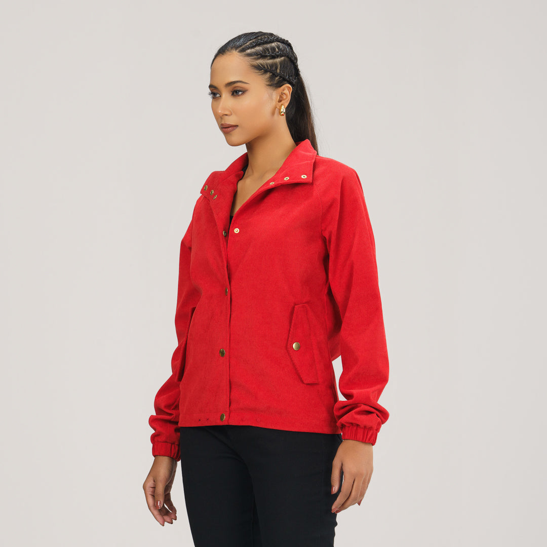 Womens Red Windbreaker