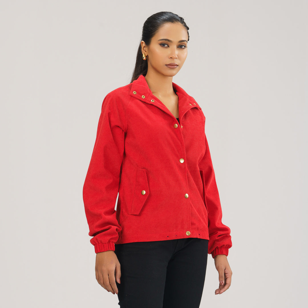 Womens Red Windbreaker