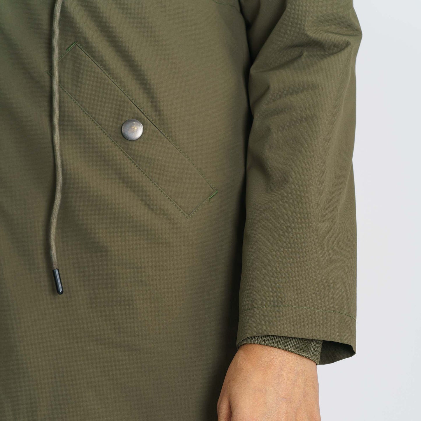 Womens Olive Windbreaker Coat