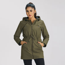 Load image into Gallery viewer, Womens Olive Windbreaker Coat
