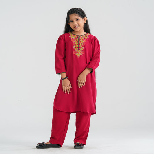 Girl’s Crinkled Georgette Two Piece Set