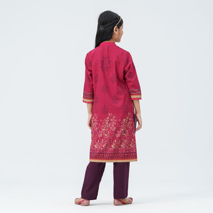 Girl's Maroon Two Piece Set
