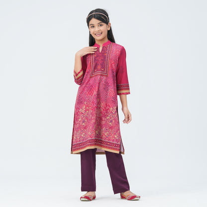 Girl's Maroon Two Piece Set