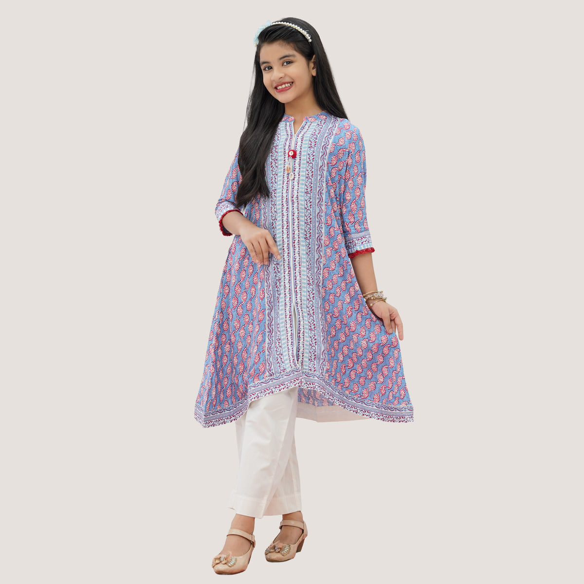 Girls' Blue Print 2-Piece Set