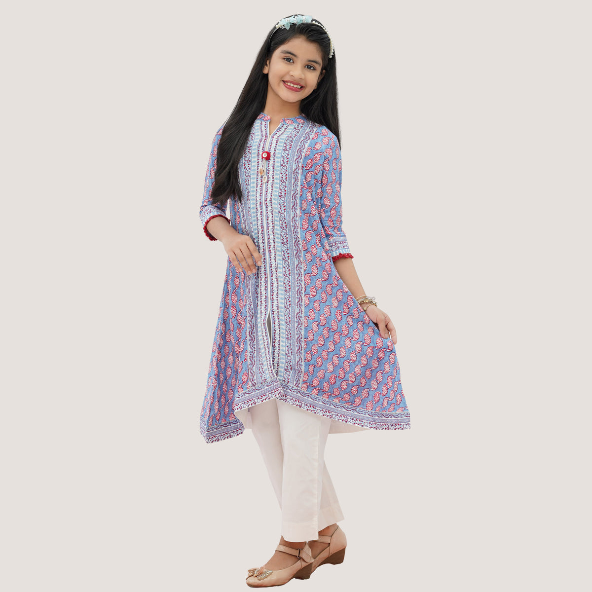 Girls' Blue Print 2-Piece Set