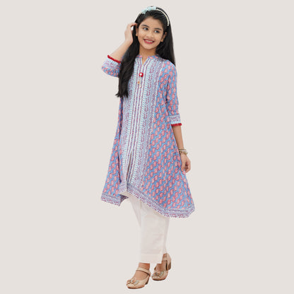 Girls' Blue Print 2-Piece Set