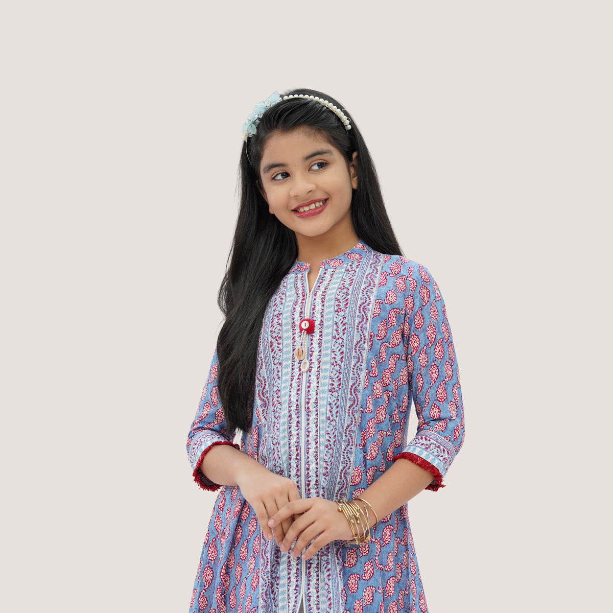 Girls' Blue Print 2-Piece Set