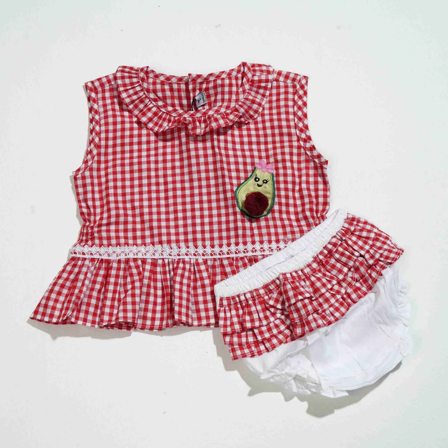 NEW BORN 2PCS - RED CHECK