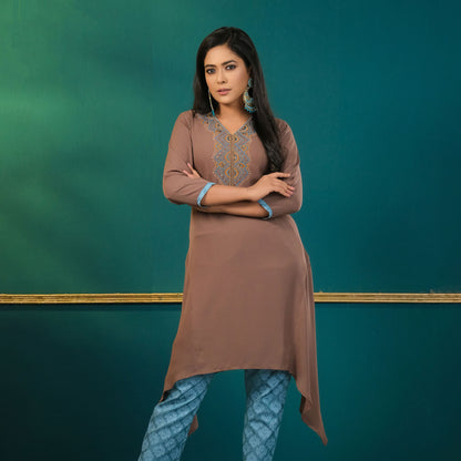 ETHNIC 2PCS-BROWN