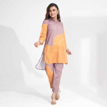 Women Mustard Two Piece Set