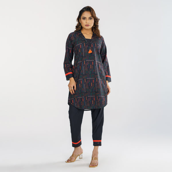 Women's Black 2-Piece Ethnic Set