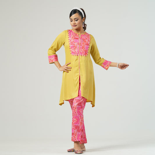 Womens Mustard Two-piece set