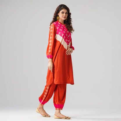 Womens Burnt Orange Two Piece Set