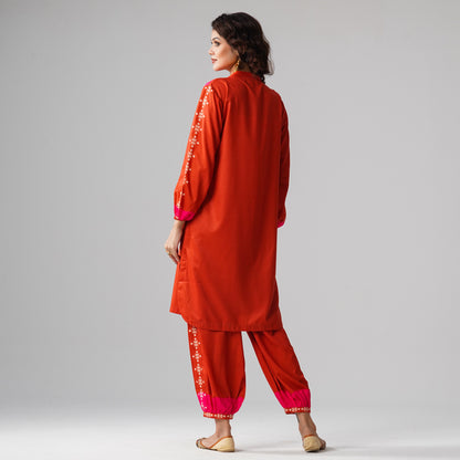 Womens Burnt Orange Two Piece Set