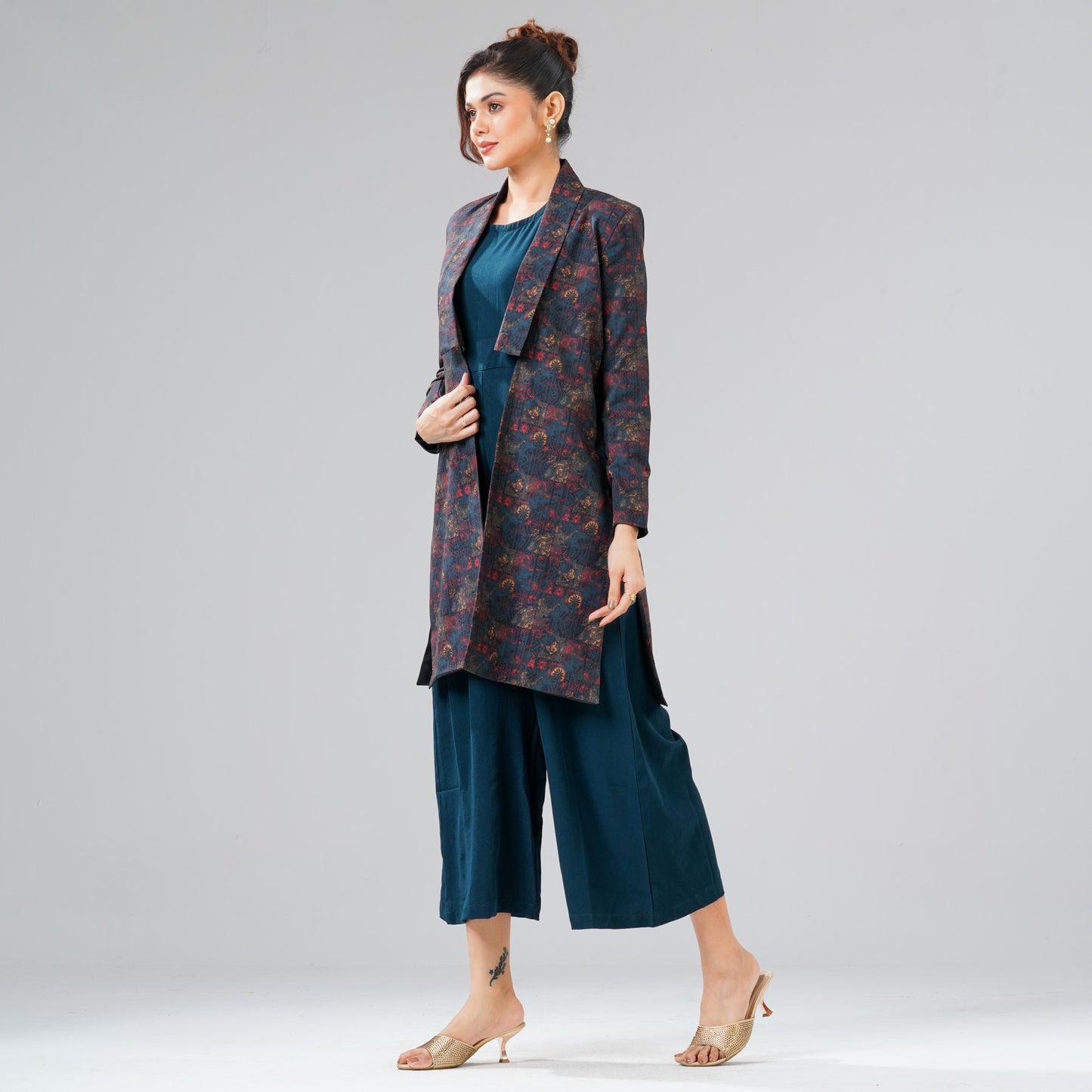 Women Green Ethnic Two Piece Set