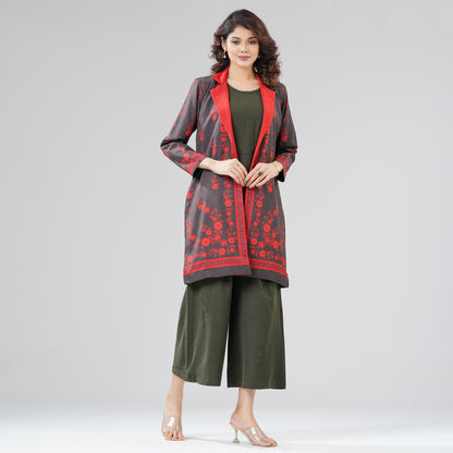Women Olive Ethnic 2pcs Set