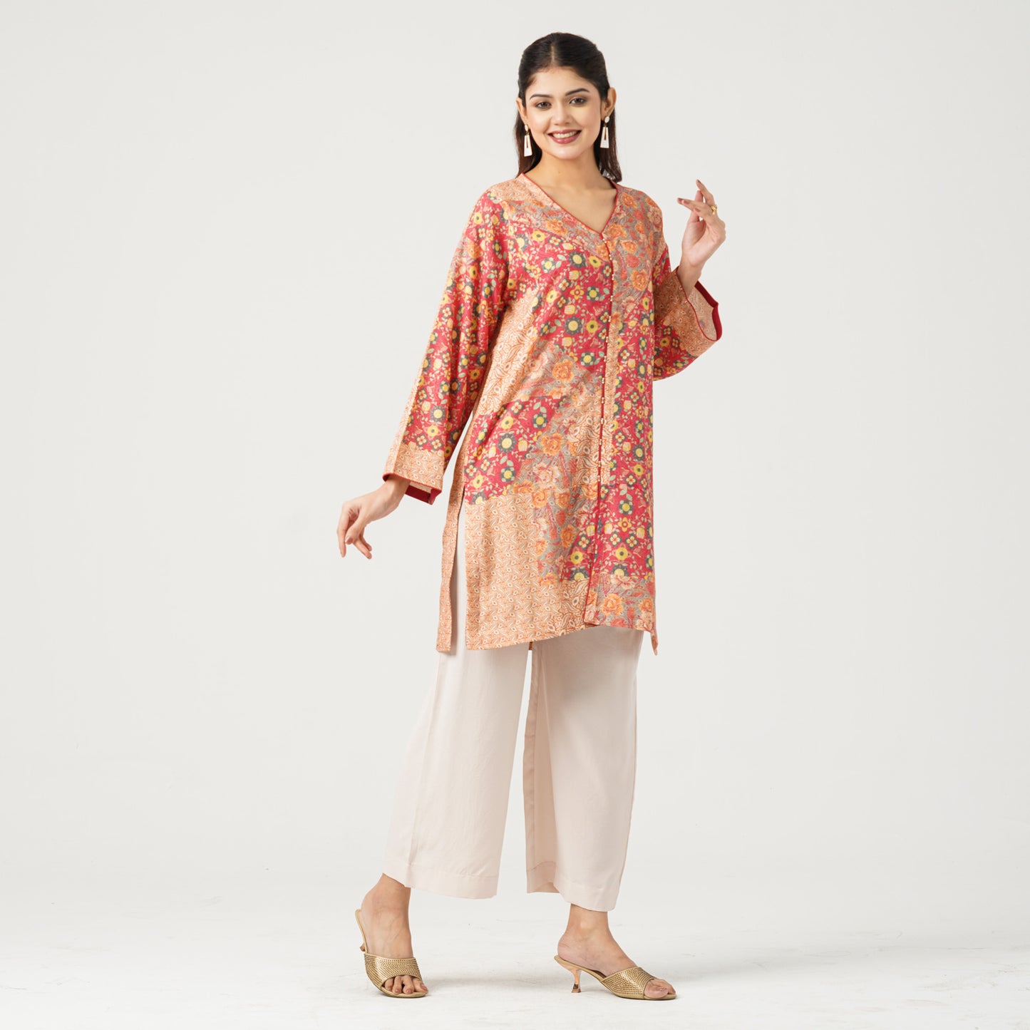 Women’s Blended Silk Printed Two-Piece Set