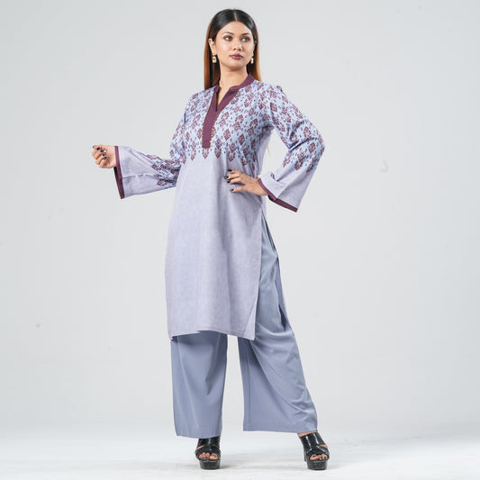 Women’s Blended Silk Printed Two Piece Set