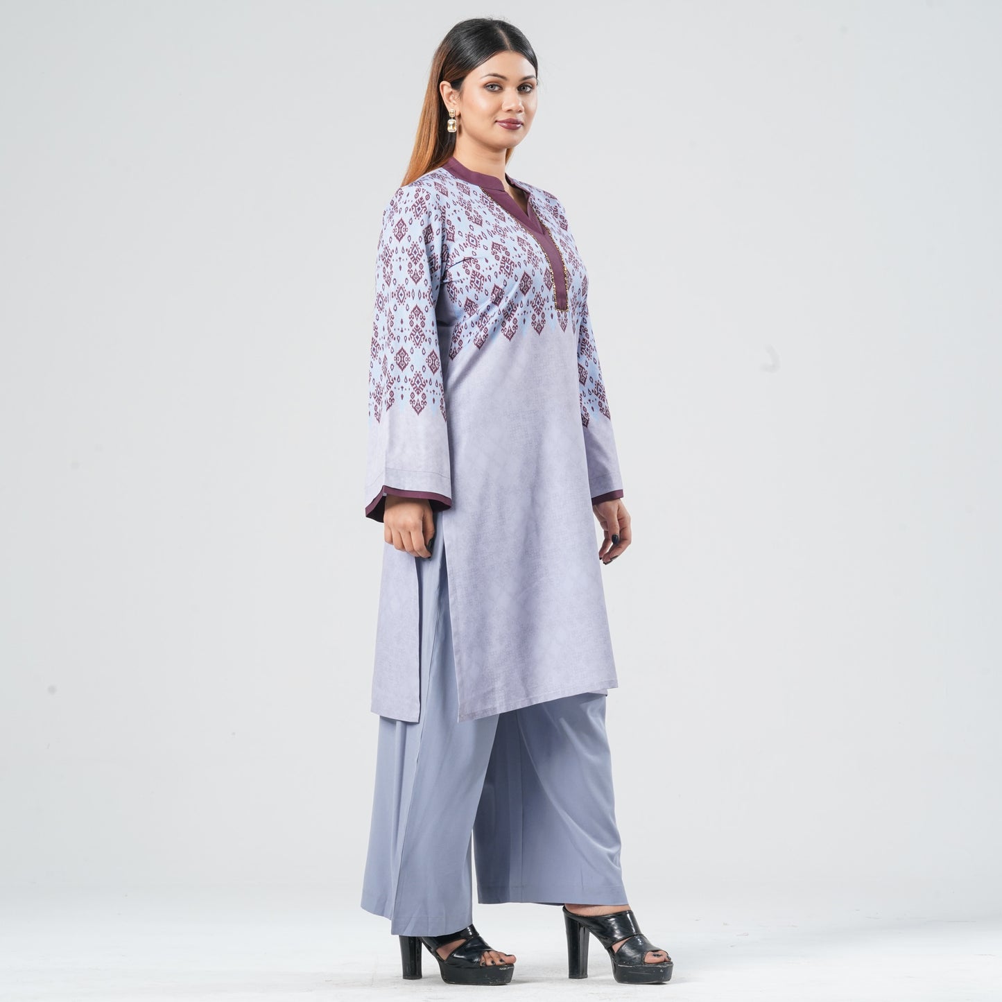 Women’s Blended Silk Printed Two Piece Set