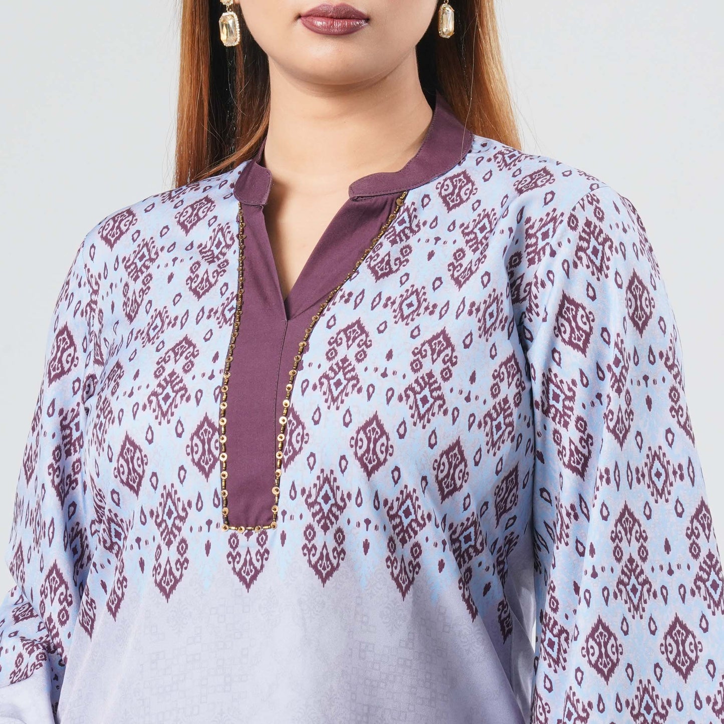 Women’s Blended Silk Printed Two Piece Set