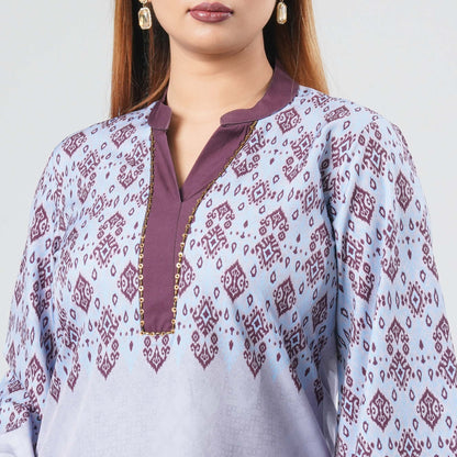 Women’s Blended Silk Printed Two Piece Set