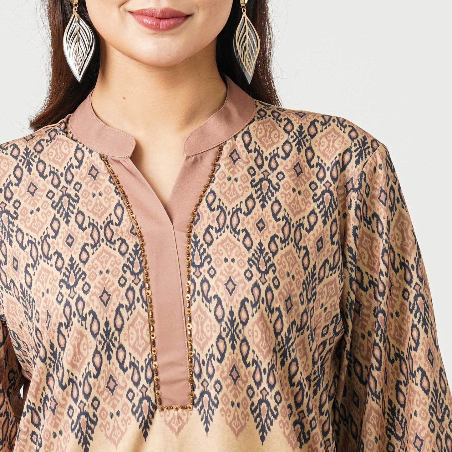 Women’s Blended Silk Printed Two Piece Set