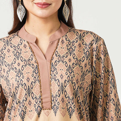 Women’s Blended Silk Printed Two Piece Set