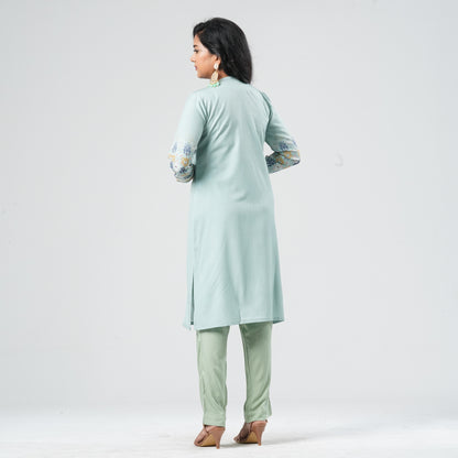 Women Blended Silk Two Piece Set