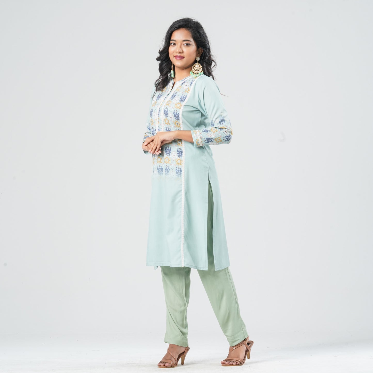 Women Blended Silk Two Piece Set