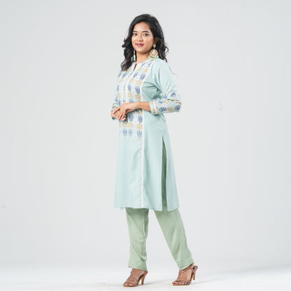 Women Blended Silk Two Piece Set
