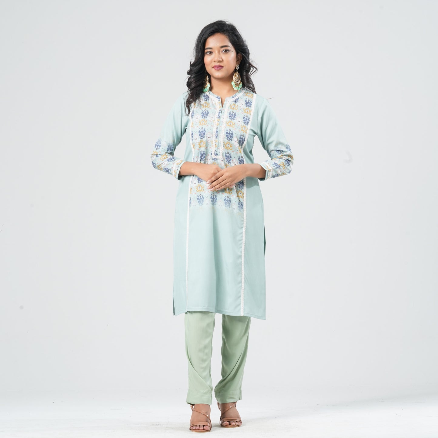 Women Blended Silk Two Piece Set