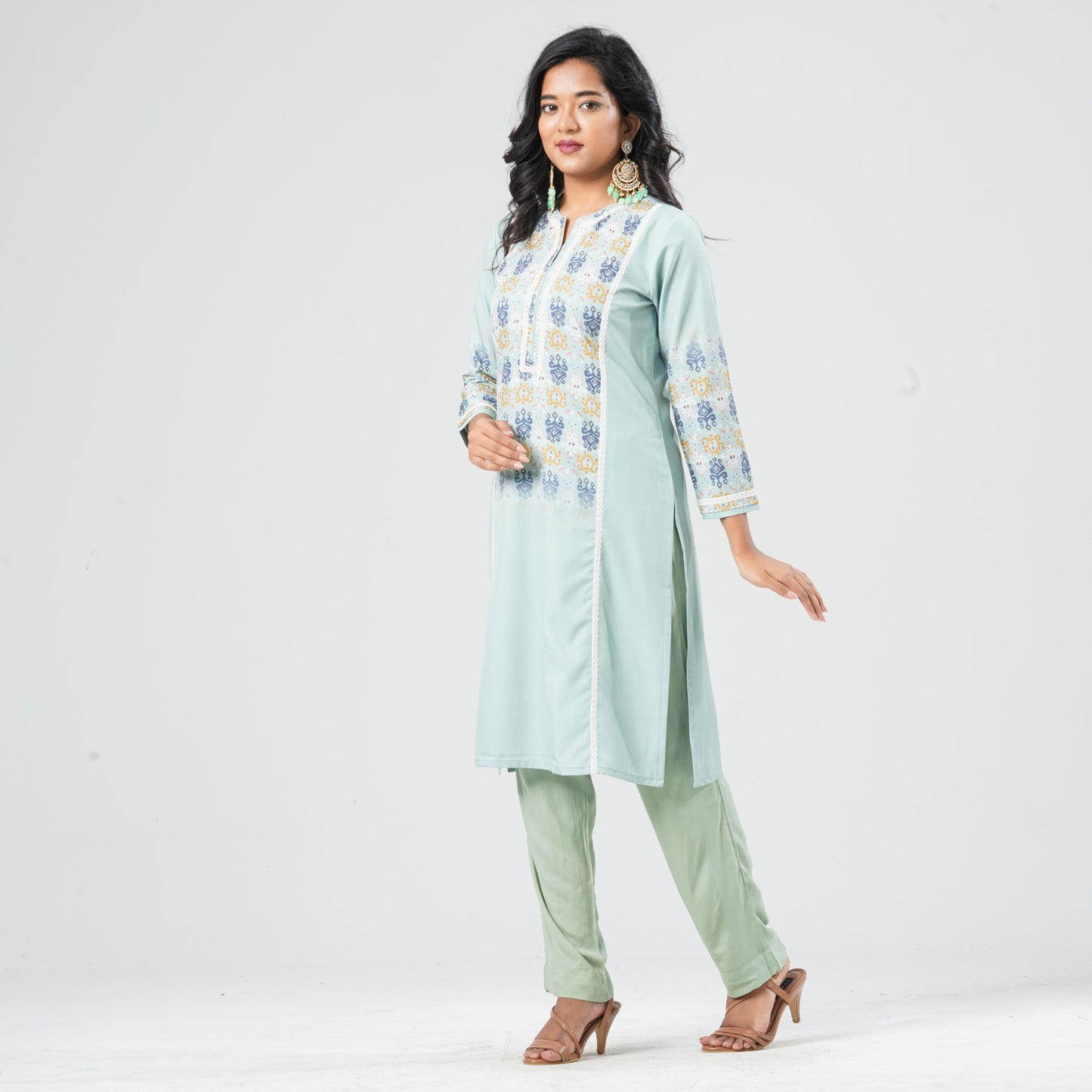 Women Blended Silk Two Piece Set