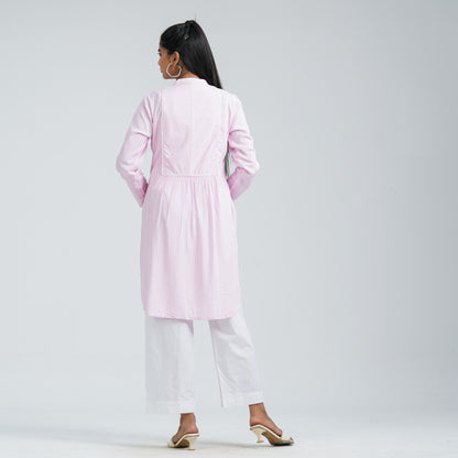 Women's Pink Cotton Two Piece Set