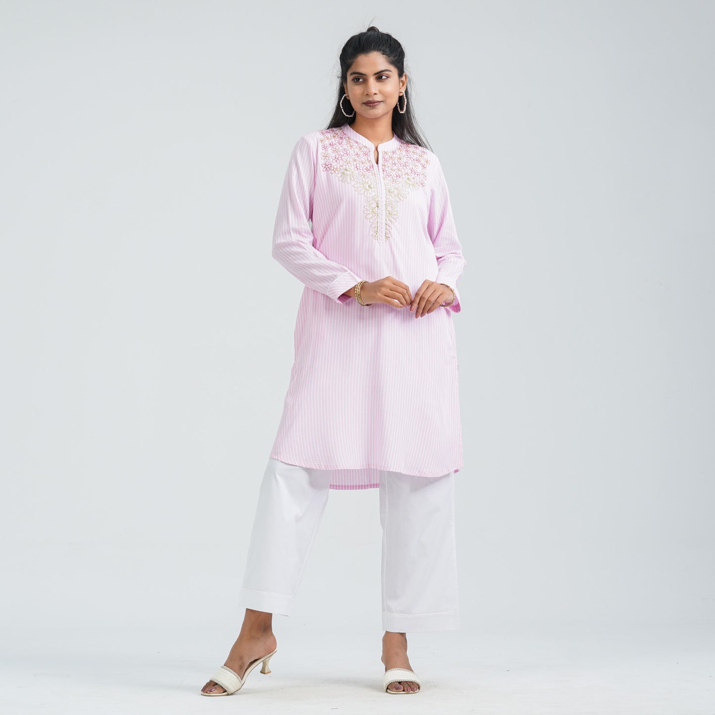 Women's Pink Cotton Two Piece Set