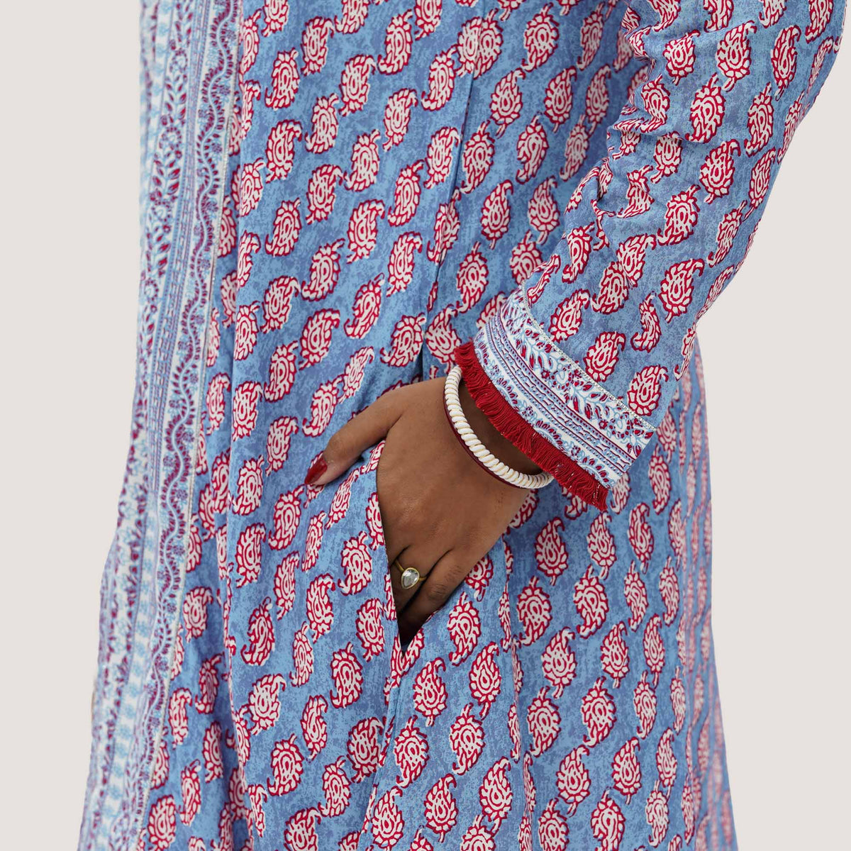 Womens Blue Print 2-Piece Set