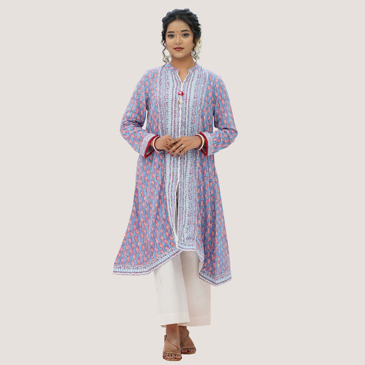Womens Blue Print 2-Piece Set