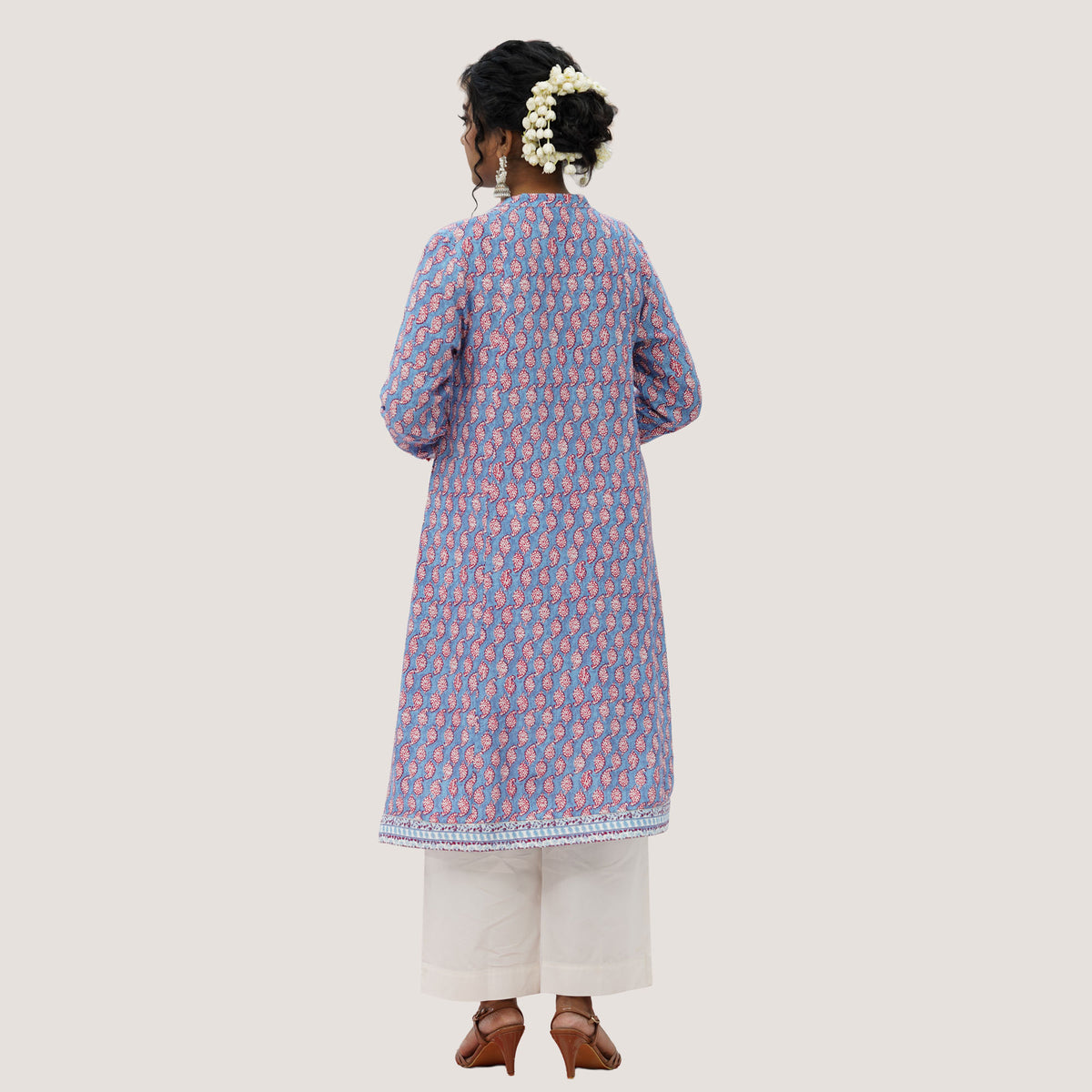 Womens Blue Print 2-Piece Set