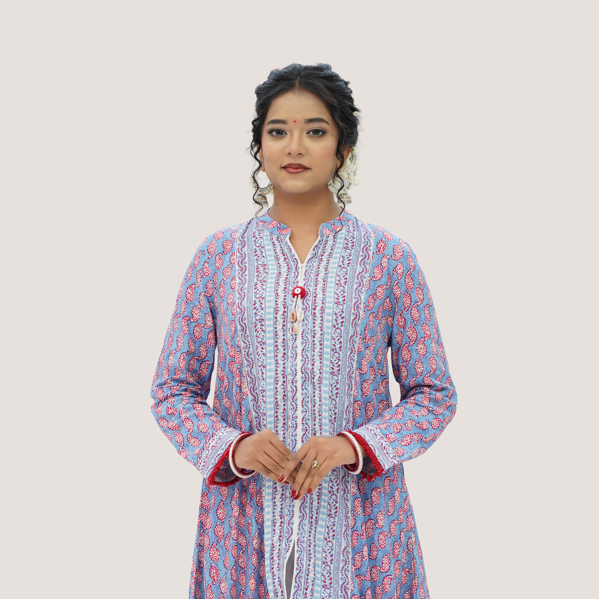 Womens Blue Print 2-Piece Set