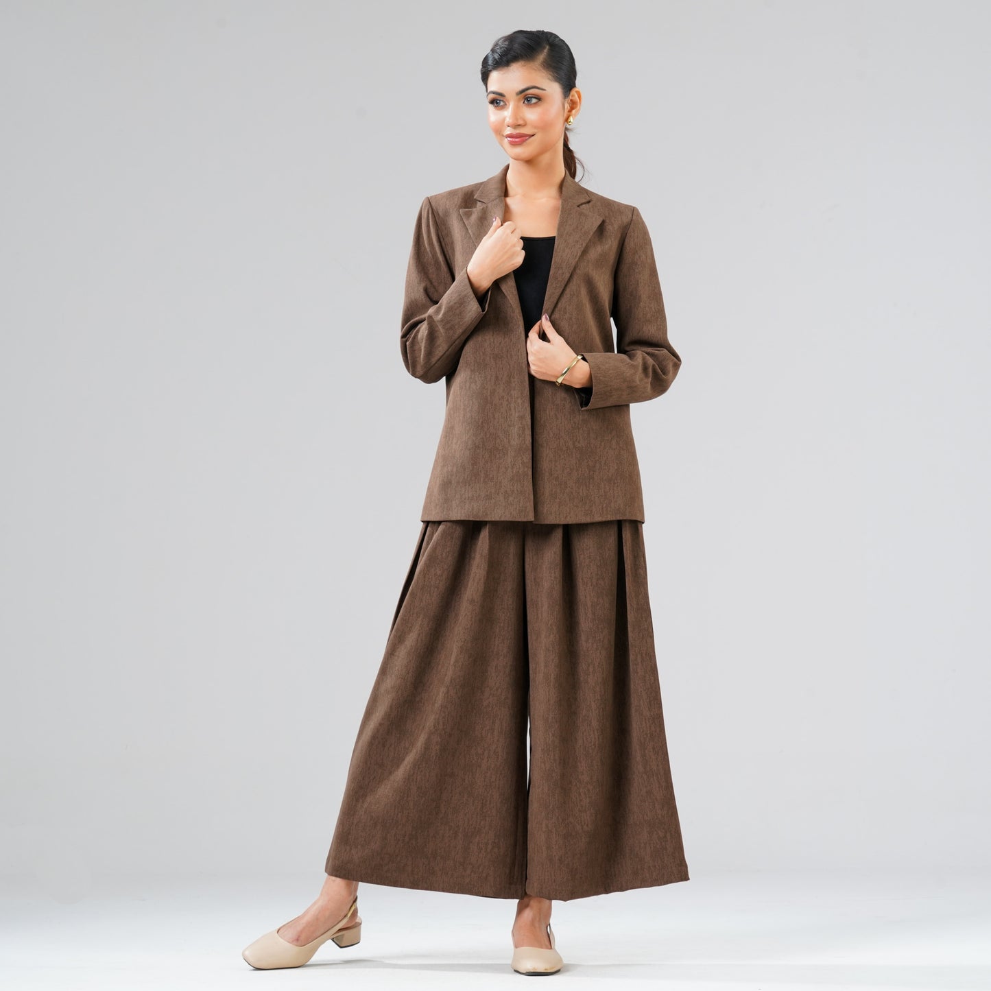 Womens Brown Two Piece Set