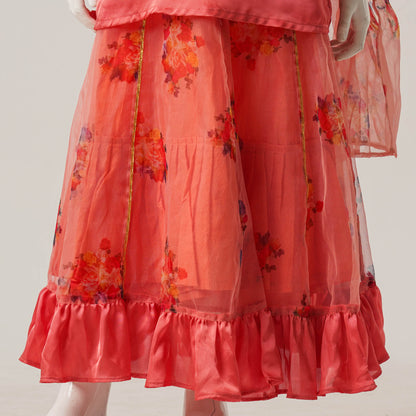 Girls Yellow Print Three Piece Set