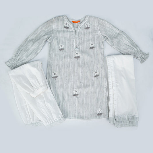 Girls 3Pcs-ASH STRIPE