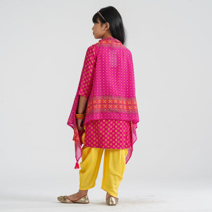 Girl’s Viscose & Georgette Three Piece Set