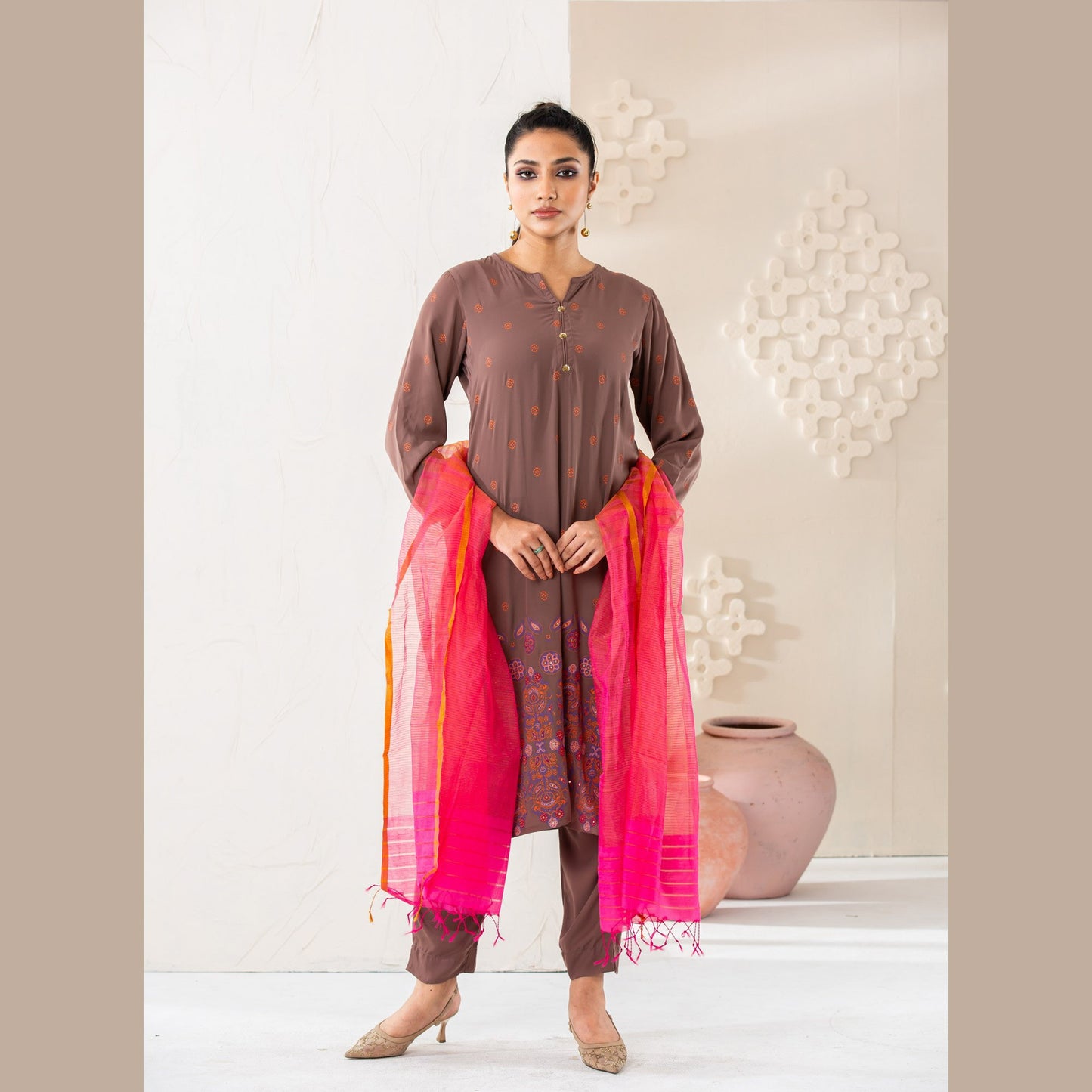 Womens Mauve Ethnic Set