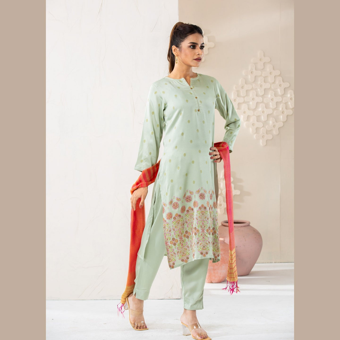 Women's Pastel Silk Set