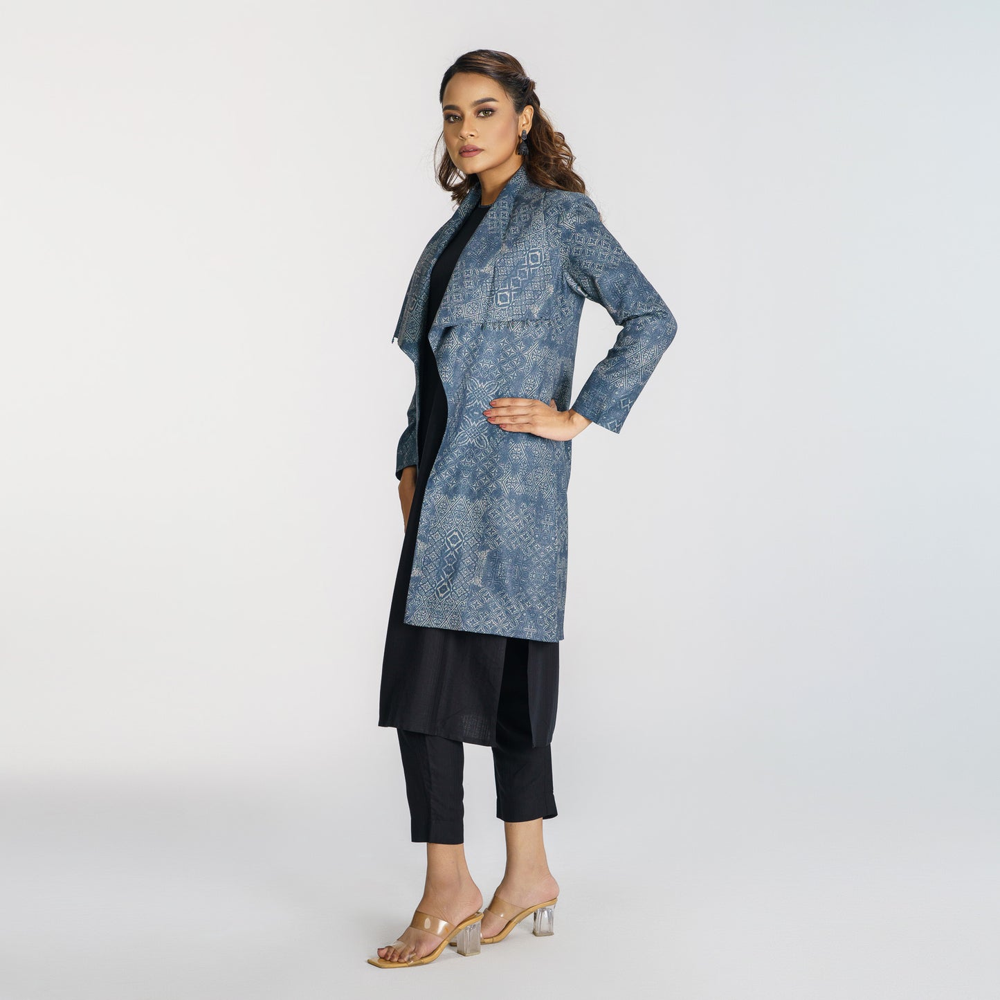 Womens Ethnic Indigo & Black 3-Piece