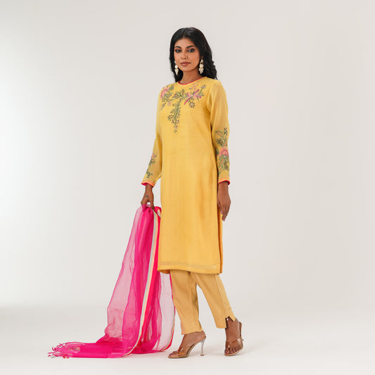 Ethnic Yellow Three Piece